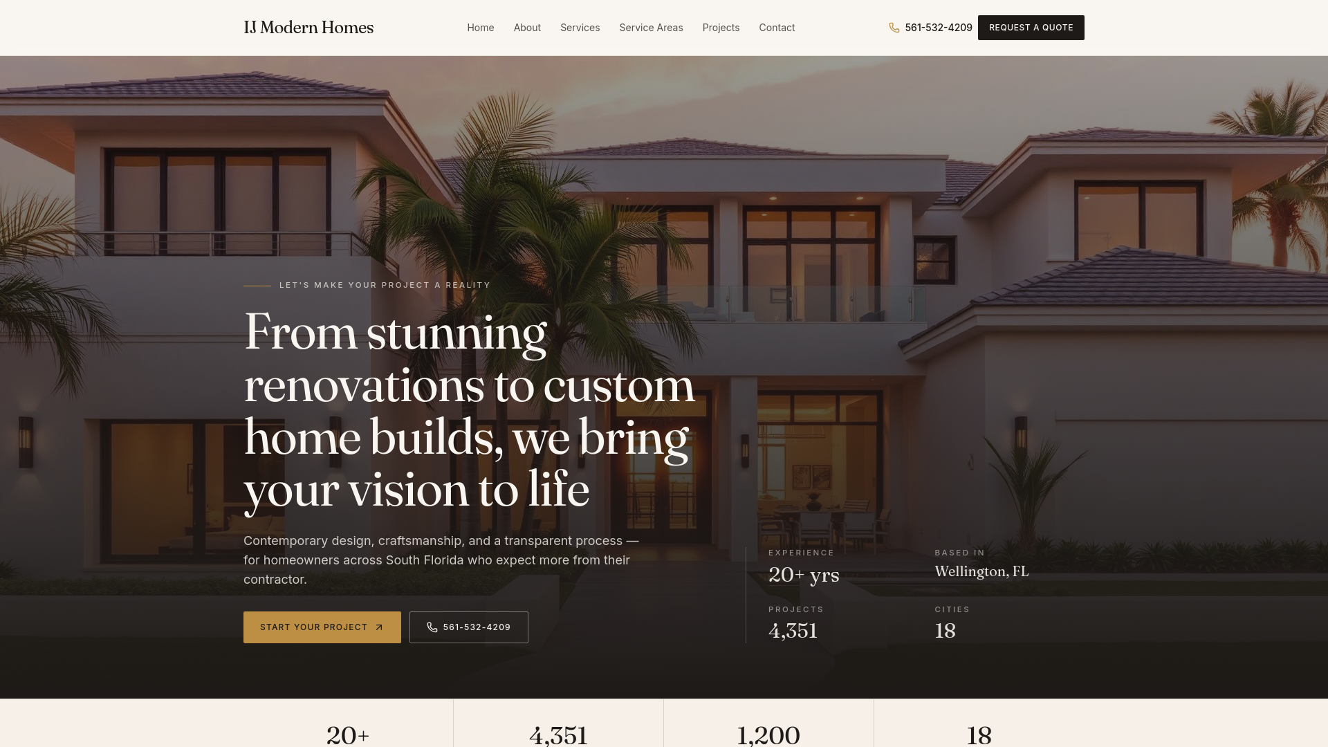 IJ Modern Homes website built by Brand Builder Co